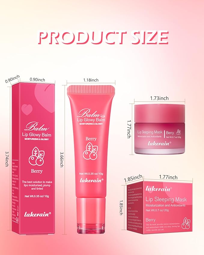 2Pcs Lip Glowy Balm & Lip Women-Grapefruit