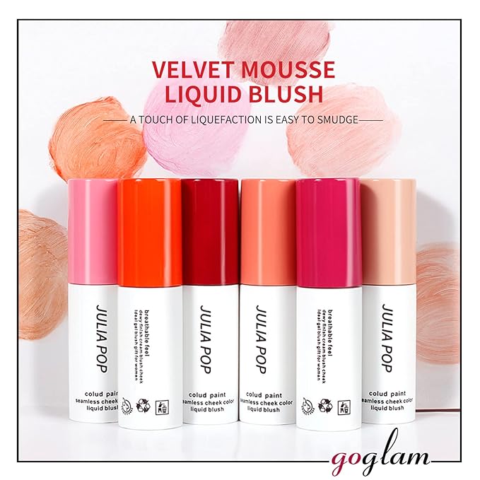 AKARY Velvet Mousse Liquid Blush Makeup for Cheeks, (04 Berry)
