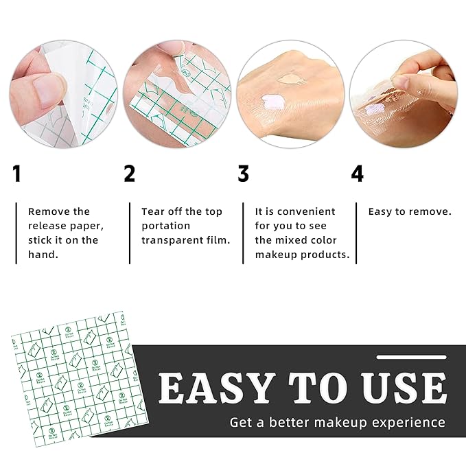 500 Pieces Makeup Hand Palette,Disposable Adhesive Makeup Mixing