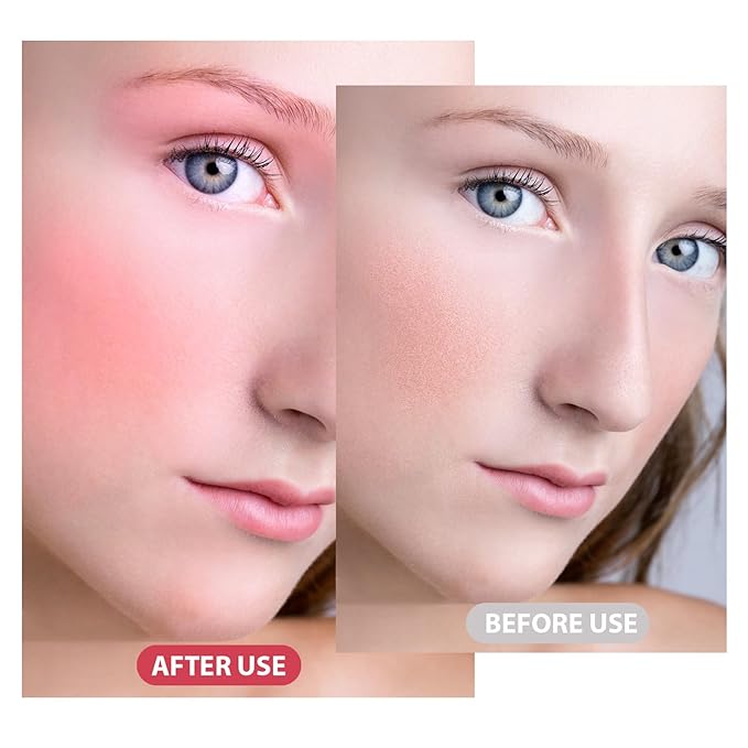 Embossed Smooth Powder Blush Palette for Cheeks, Powder Palette (Pink+Orange)