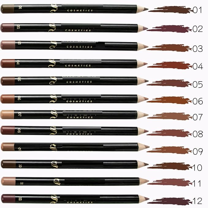 MAEPEOR Matte Lip Liner 12 PCS Nude Brown Highly