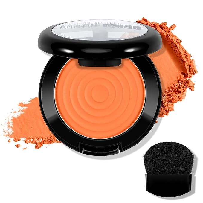 Boobeen Soft Blend Powder Blush for Cheeks, Buildable and Brush