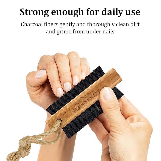 Wooden cleaning finger nail brush