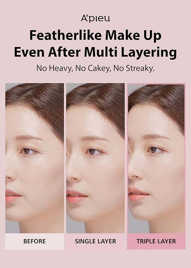 A'PIEU Waterlock Cushion Foundation No.ight Beige Semi-Matte Natural Acid, Paraben-Free 21 L