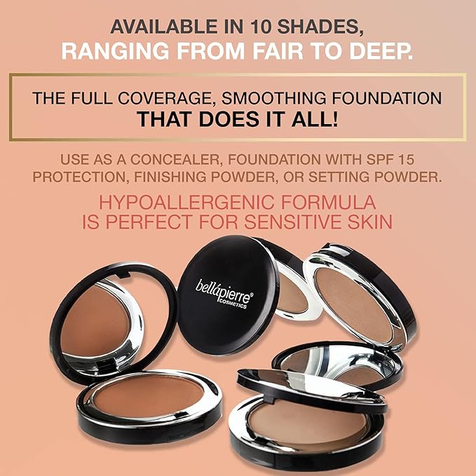 bellapierre Compact Mineral Foundation SPF 15 | Vegan - Latte 35 Oz