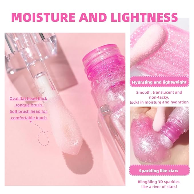 Magic Color Changing Moisturizing Lip Glow Oil Plumping Glimmer Glow Lipstick, Hydrating Lip Gloss Lip Care, Long Lasting Non-sticky Fresh Texture Lip Oil (Color Changing 03)