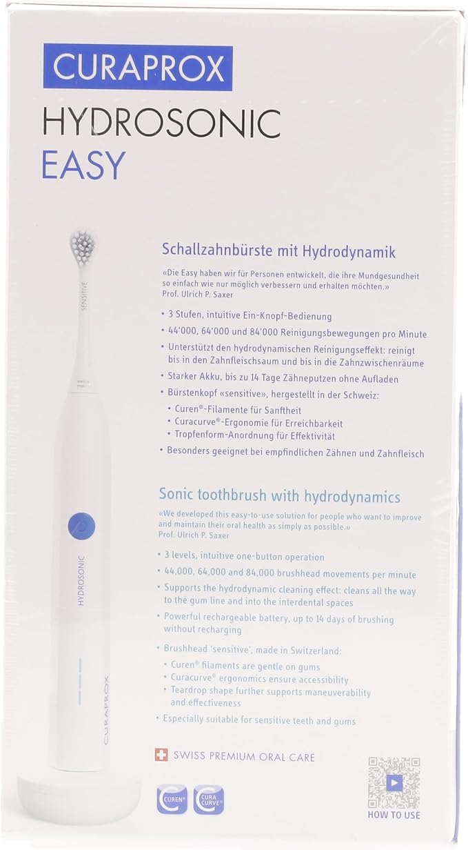 Curaprox Hydrosonic Easy Electric Toothbrush with Charger and Travel Case