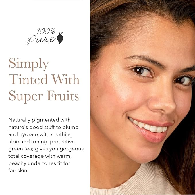 100% PURE Water Foundation Full Coverage Hydrating Makeup, Fl Oz