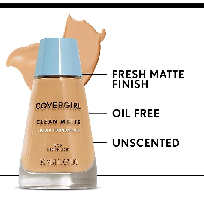 COVERGIRL Clean Matte Liquid Foundation, Perfect Beige 548, of 1