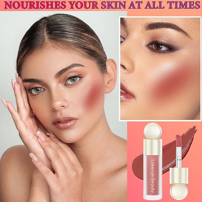 Matte Soft Liquid Blush,Waterproof Long Lasting Moisturizing Velvet Blushes Makeup（#04）