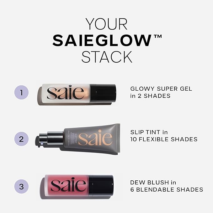 Saie Dew Liquid Blush for Cheeks - Hydrating Cream Blush Stick with a Blendable + Buildable Formula - Skincare Infused Dewy Cheek Tint for a Natural Flush - Glowy Makeup Essential - Sweetie (.40 oz)