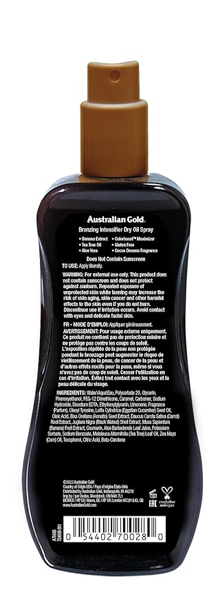 Australian Gold Bronzing Intensifier Dry Oil Spray, 8 Ounce | Colorboost Maximizer (AGDOBS)