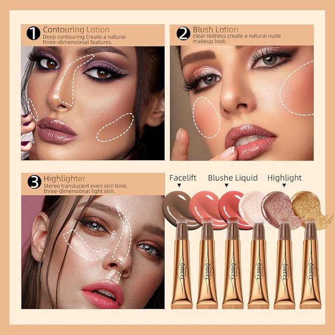 Highlighter Beauty Wand, Cream Liquid Highlighter Makeup Stick, Cruelty-free（Pearl White）