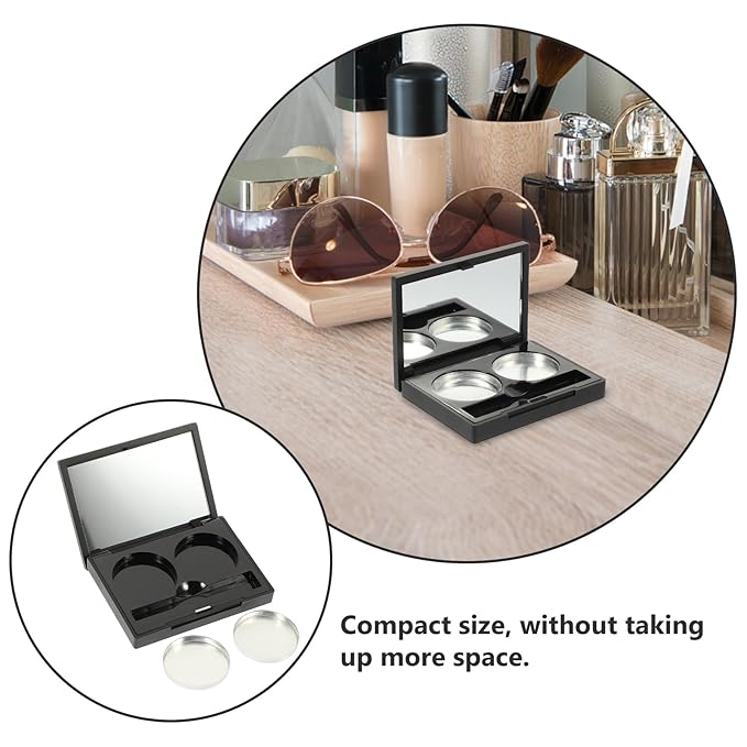 Empty Magnetic Eyeshadow Makeup Palette with 2Pcs Round