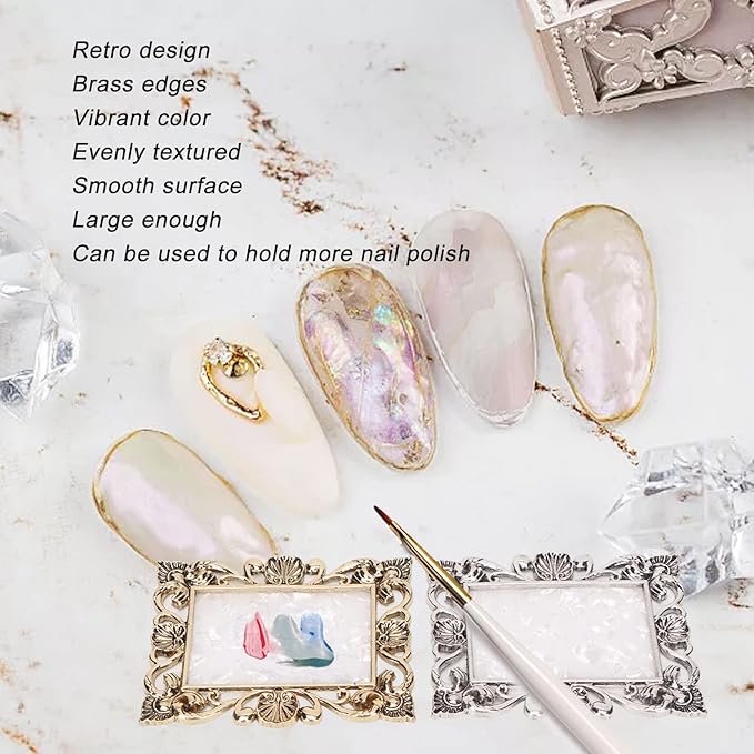 2pcs Resin Nail Art Palette, Nail Art Painting