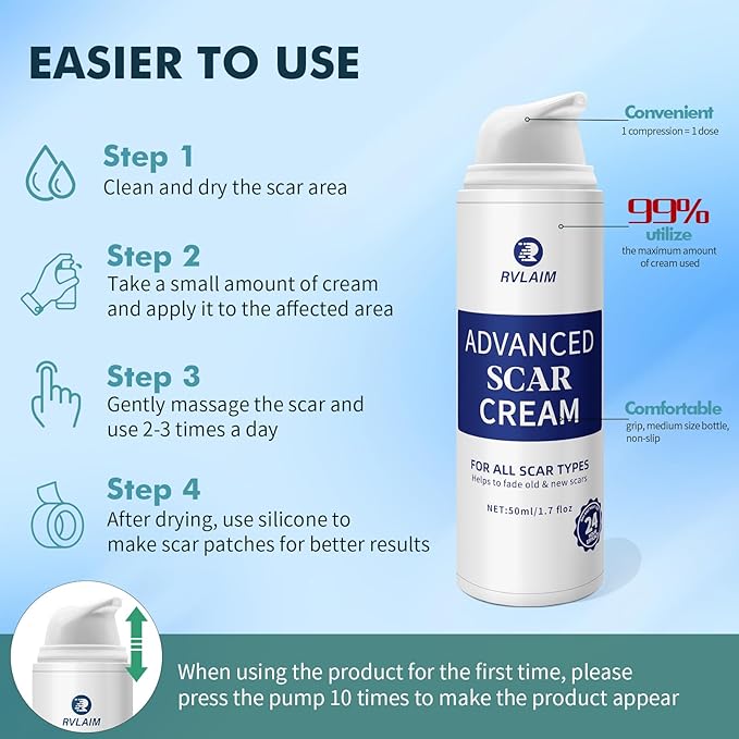 Scar Cream Gel, Advanced Silicone Scar