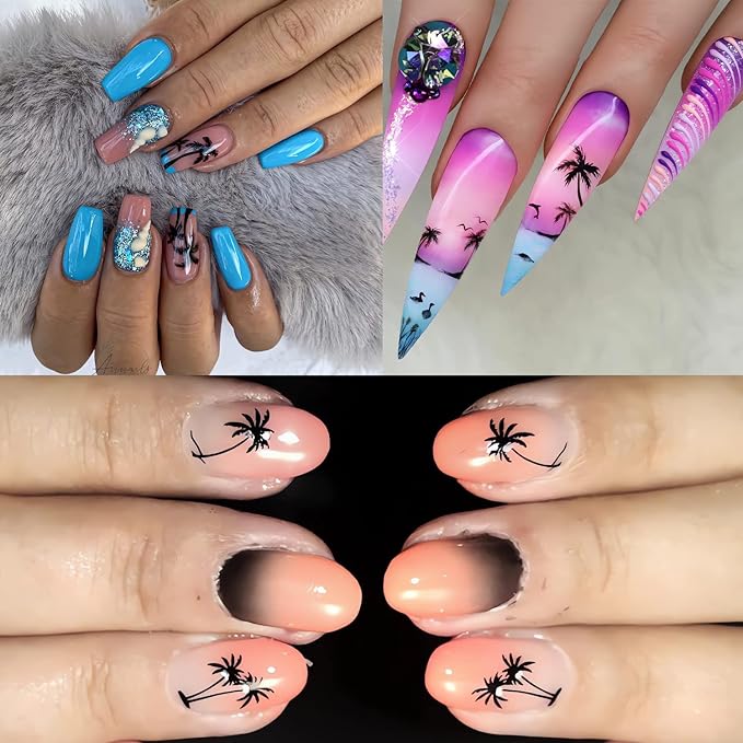 Summer nail art stamping plates