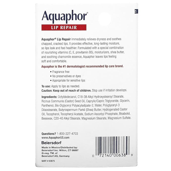 Aquaphor Lip Repair Ointment - Long-lasting oz