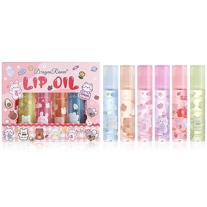 6 Pcs Roll On Lip Oil,Plumping Lip Oil Oil,Plumping