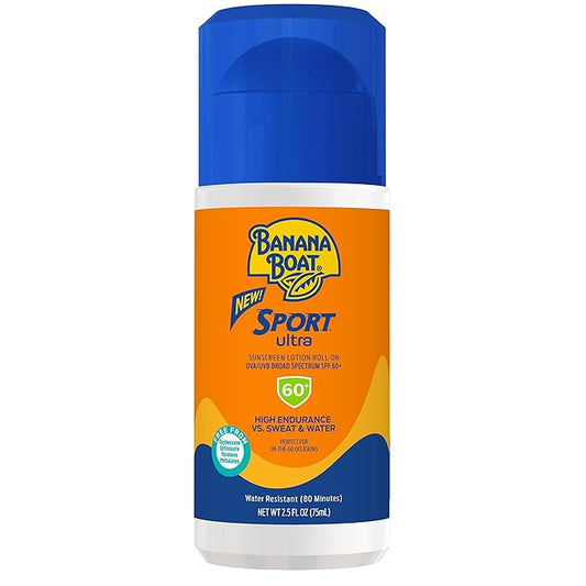 Banana Boat Sport Ultra SPF 60 Roll On Sunscreen, 2.5oz | Sunscreen Roller, Travel Size Sunscreen, Oxybenzone Free Sunscreen, SPF 60 Sunscreen Roll On, Water Resistant Sunscreen, 2.5oz
