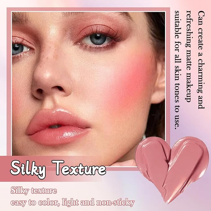 Cream Blush Stick for Cheeks,Blendable Multi-use Blush Makeup