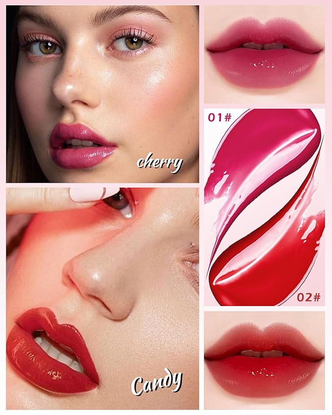 2 Colors Lip Tint Stain Duo, Moisturizing Water Moisturizing