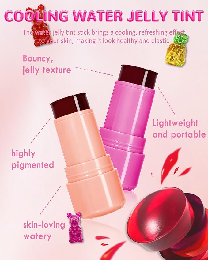 Makeup Jelly Tint,Cooling Water Jelly Tint Coral Blush Lip Stains-02