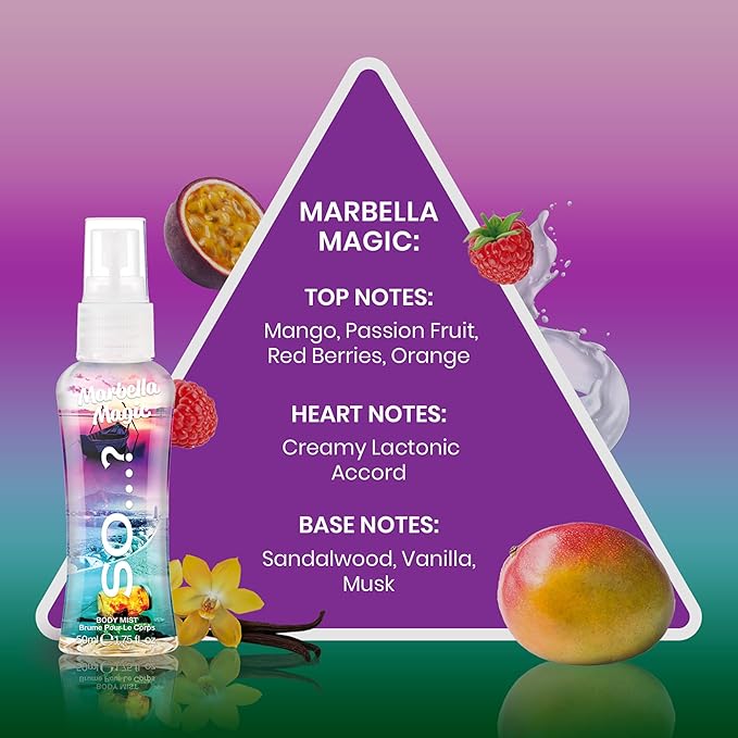 So...? Escapes Body Mist Set - Perfumes for Women - Everyday Body Spray for Women - Vegan, Cruelty Free Fragrances - Travel Size Gift Set - 6 pcs