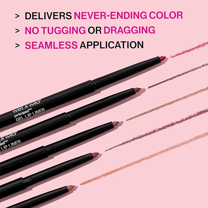 wet n wild Perfect Pout Matte Retractable Gel Lip Liner Pencil, Rich Creamy Long Lasting Color, Well-Defined and Flawless Application, Vegan & Cruelty-Free - Red The Scene