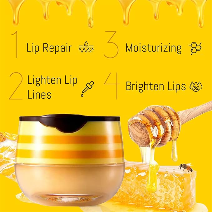 4PCS Lip Balm Honey Pot, Honey Sleeping