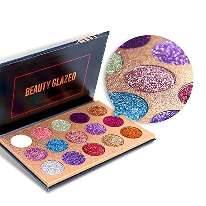 15 Colors Eyeshadow, Glitters Shimmer Pigment Pressed Makeup