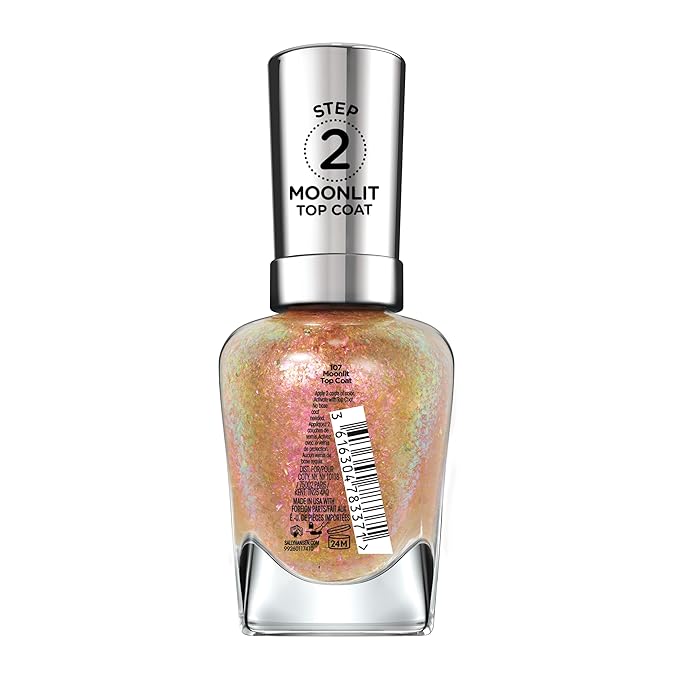 Sally Hansen Miracle Gel™, Moonlit Top Coat, Long Lasting, Gel-Like Formula, No UV Lamp Needed, Clear Nail Polish