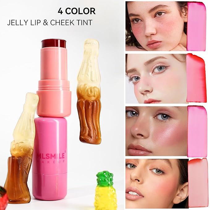 Cooling Water Jelly Tint,Jelly Blush Stick,Long Lasting Milk (B, S)