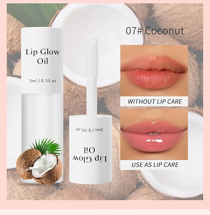 2 Pack Plumping Lip Oil,No-Sticky Lip Nourishing