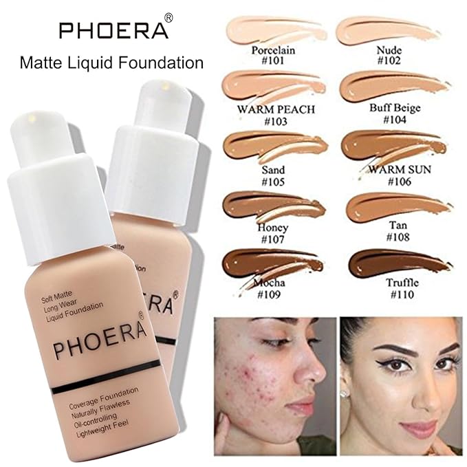 PHOERA Foundation, PHOERA Contour Palette,Shades with Highlighter & 180CC