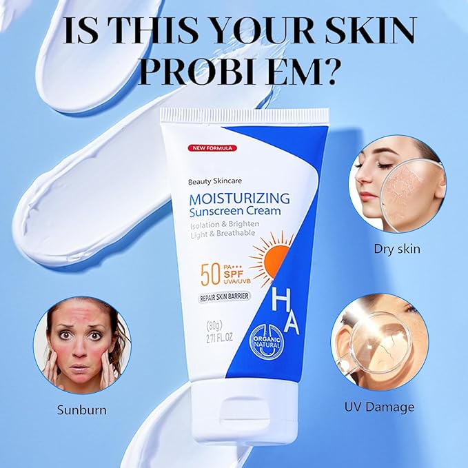 Hyaluronic Acid Body Sunscreen SPF 50, Sunscreen for Body & Face, Sunscreen Body Lotion Water Resistant, Hydrate Moisturizing Body Lotion with Sunscreen SPF 50, Sunscreen Moisturizer for Face Body