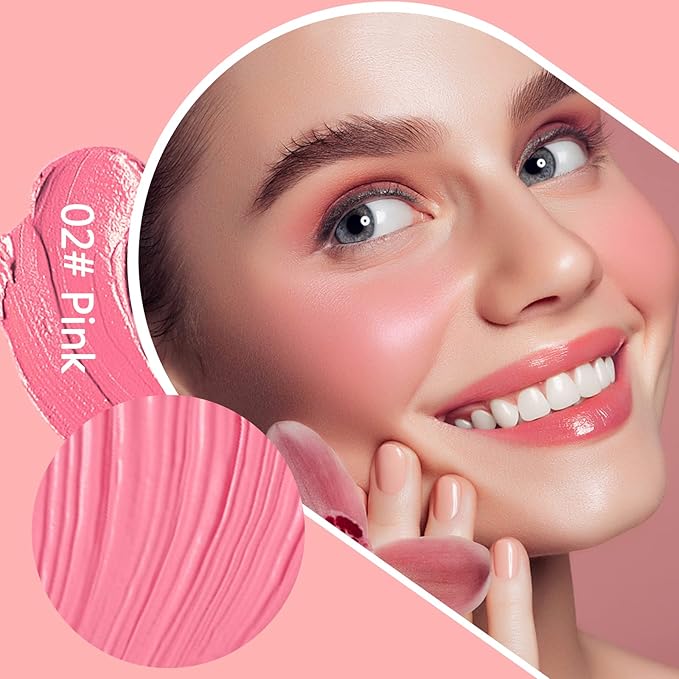 Liquid Blush,Luxsea Cream Blush Liquid Stick for Cheeks, Party (Pink)