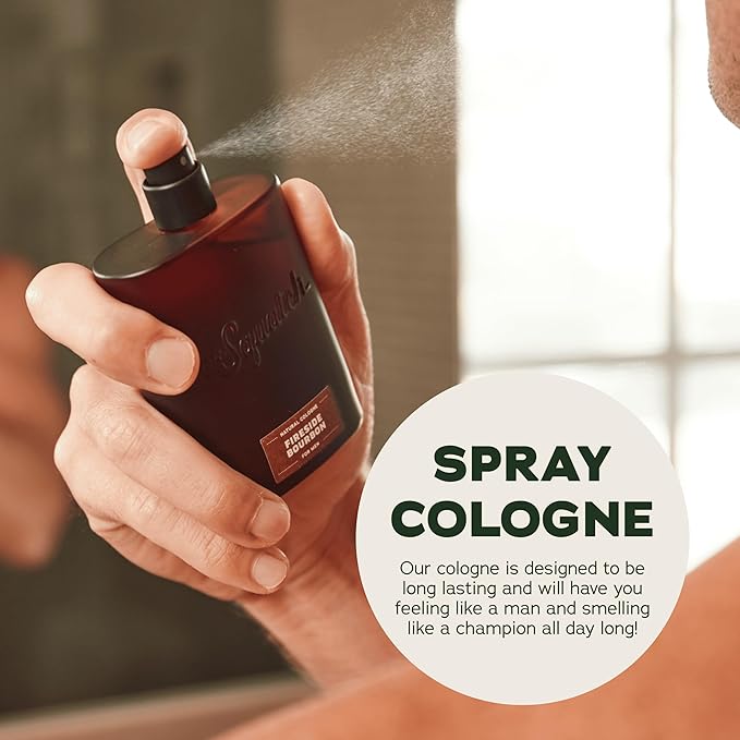 Dr. Squatch Natural Cologne for Men - Scent-Lock Technology and Sustainably-Sourced Ingredients - Fireside Bourbon Cologne (1.7 fl oz)