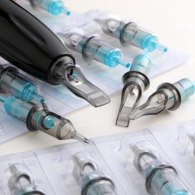 STIGMA Aquamarine Knight Tattoo Cartridge Needles 50pcs Assorted Sizes 0.35mm RL+RM (1203RL 1205RL 1207RL 1209RM 1215RM) Round Liner/Round Magnum EN02B-50KIT-X