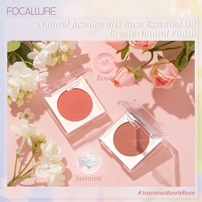 FOCALLURE Powder Palette Blush, Matte Mineral Blush Powder, Blendable, #502
