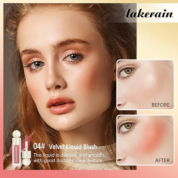 Liquid Blush, Soft Cream Liquid Blush for Cheeks, Wear (04#)