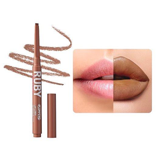 Ruby Kisses Plumping Effect Lip Liner, Semi Matte, Smudge Proof, High Pigment, Medium to Full Coverage Makeup, Precise Tip, Bold Color Lip Plumper
