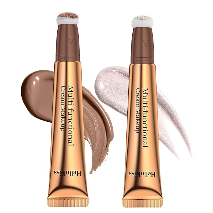 Liquid Contour Beauty Wand, Cream Highlighter Makeup Stick,Smooth Stick, Cruelty-free(02+05)