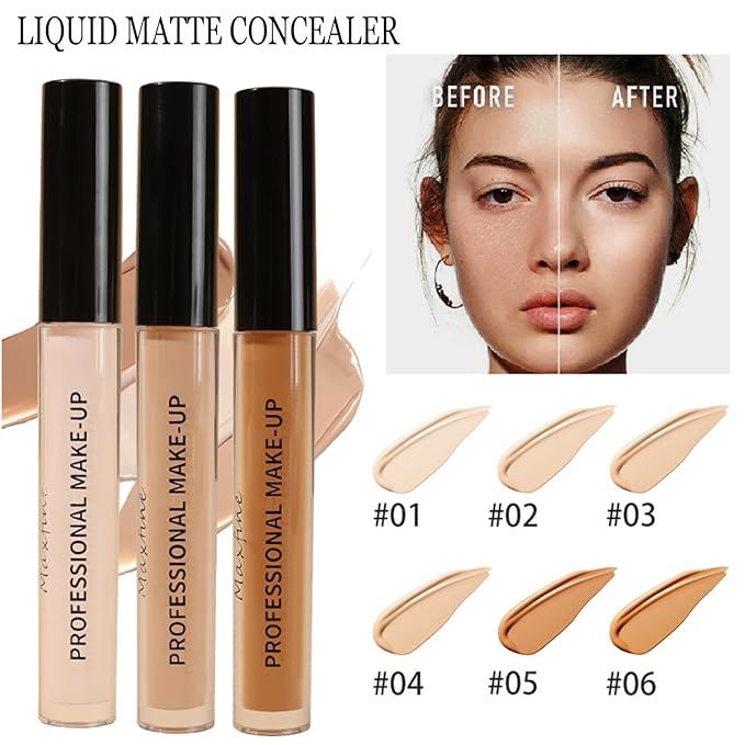 Full Coverage Liquid Matte Concealer Multi-Use Contour Concealer Lasting Makeup(03#)