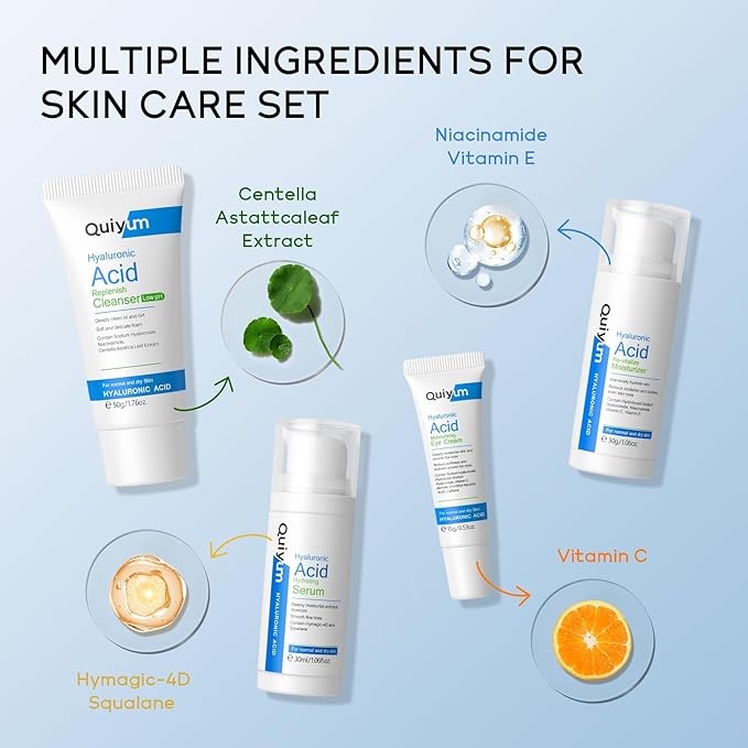 Hyaluronic Acid Skin Care Set, Hydration