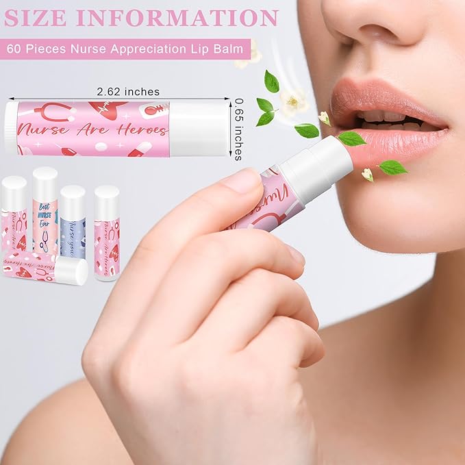 60 Pcs Nurse Appreciation Lip Balms Flavor