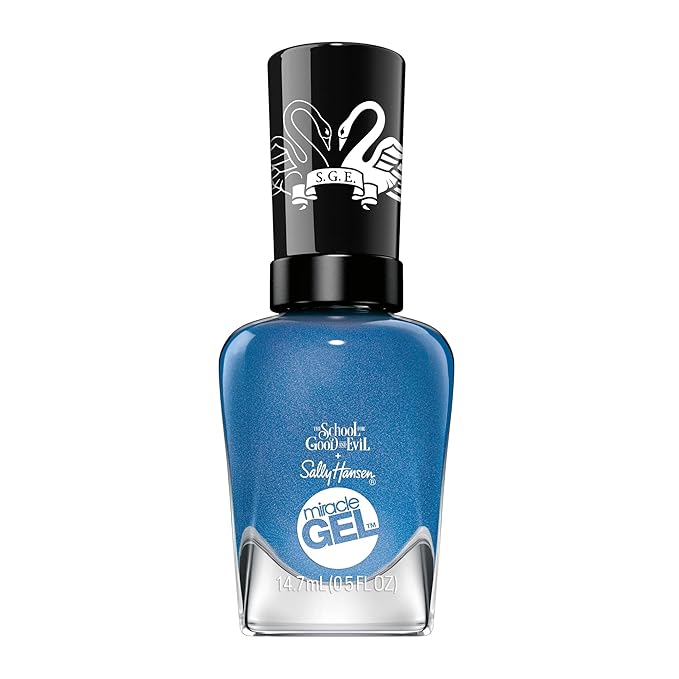Sally Hansen Miracle Gel™, The School for Good and Evil The Storian, Long Lasting, Gel-Like Formula, No UV Lamp Needed, Blue Nail Polish