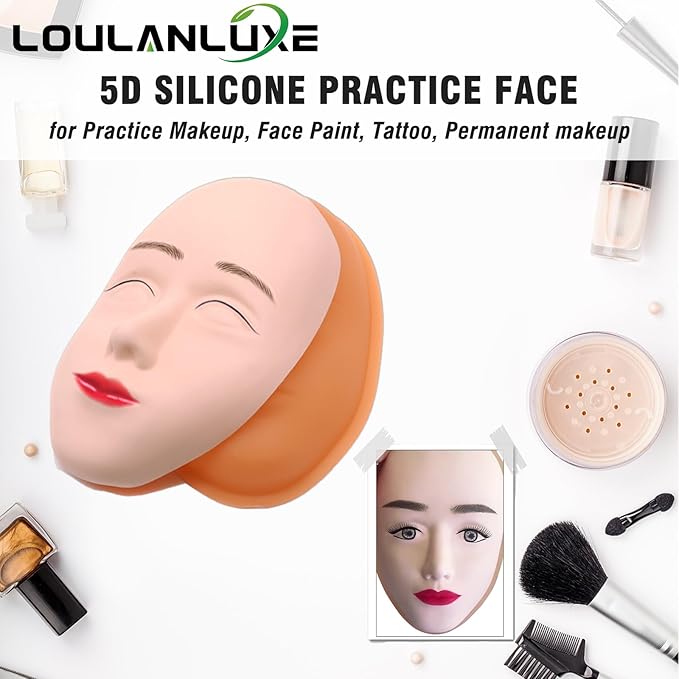 Silicone Makeup Practice Face, 8 Makeup