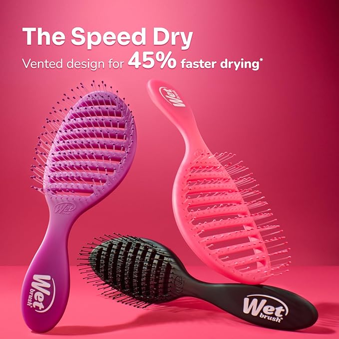 Wet Brush Speed Dry Hair Brush - Sky Blue - Vented Design and Ultra Soft HeatFlex Bristles Are Blow Dry Safe With Ergonomic Handle Manages Tangle and Uncontrollable Hair - Pain-Free