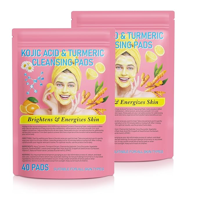 Turmeric kojic acid cleansing pads,turmeric